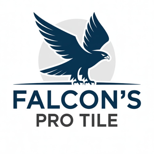 Logo for Vanguard Construction: Yellow house outline with tools, blue and yellow color scheme.