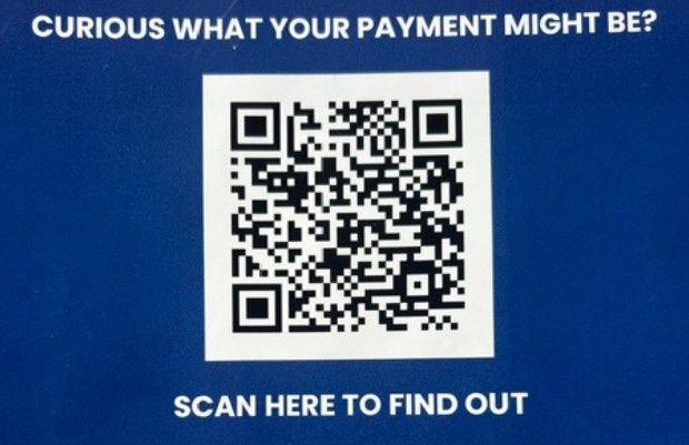 QR code linking to HFS financial