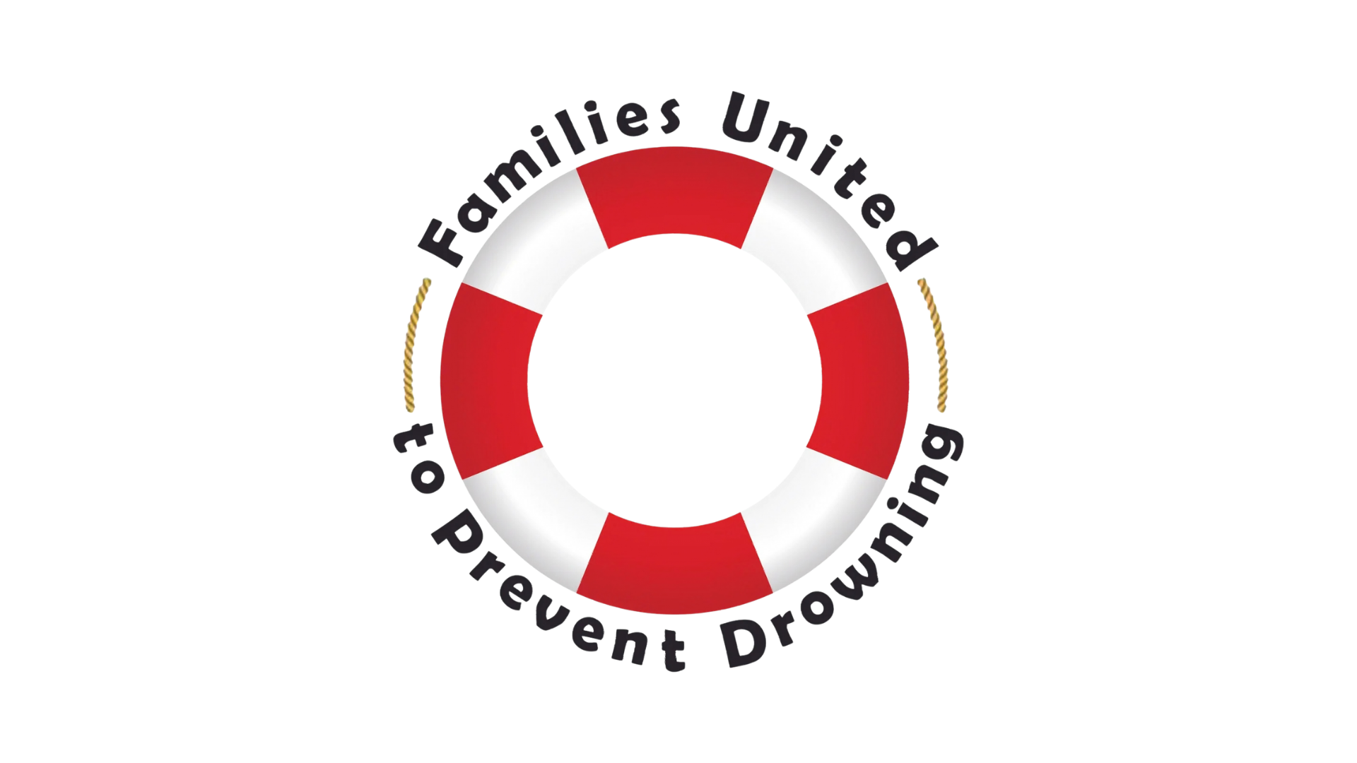 Families United to Prevent Drowning logo: red and white life preserver with text.