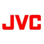 A red jvc logo on a white background.