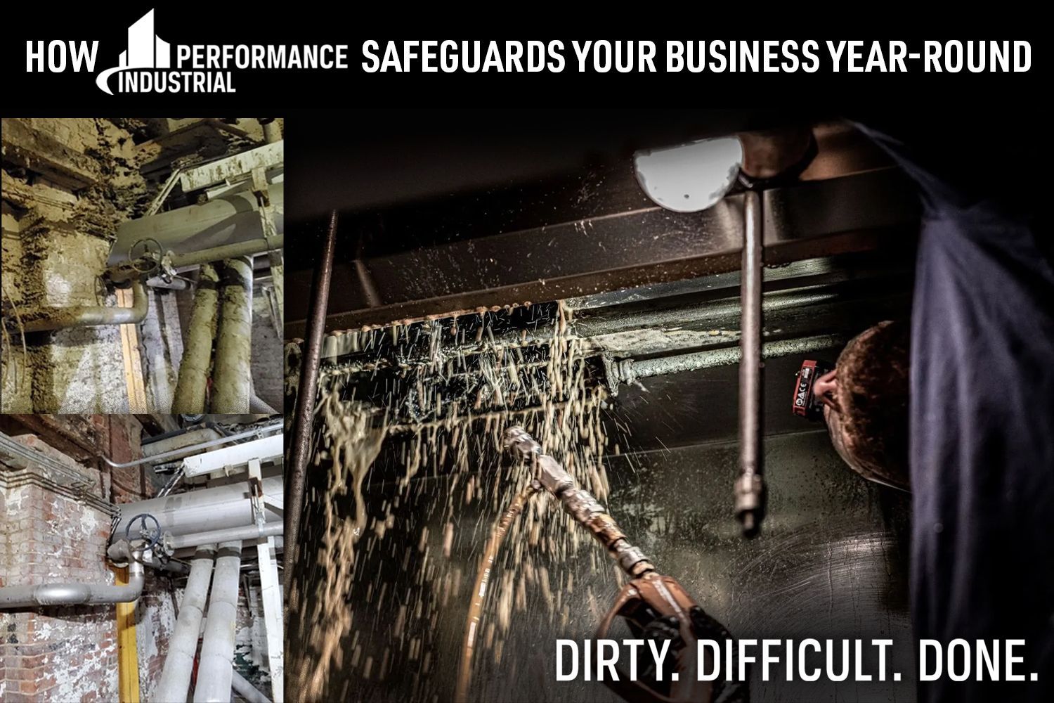 A poster that says how performance safeguards your business year round