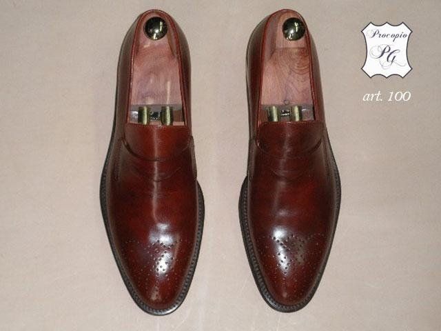 scarpe di cuoio rosso per uomo