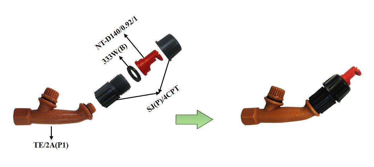 assembly deflector nozzle, assembly jun chong nozzle, pemasangan muncung jun chong, pemasangan muncung deflector.