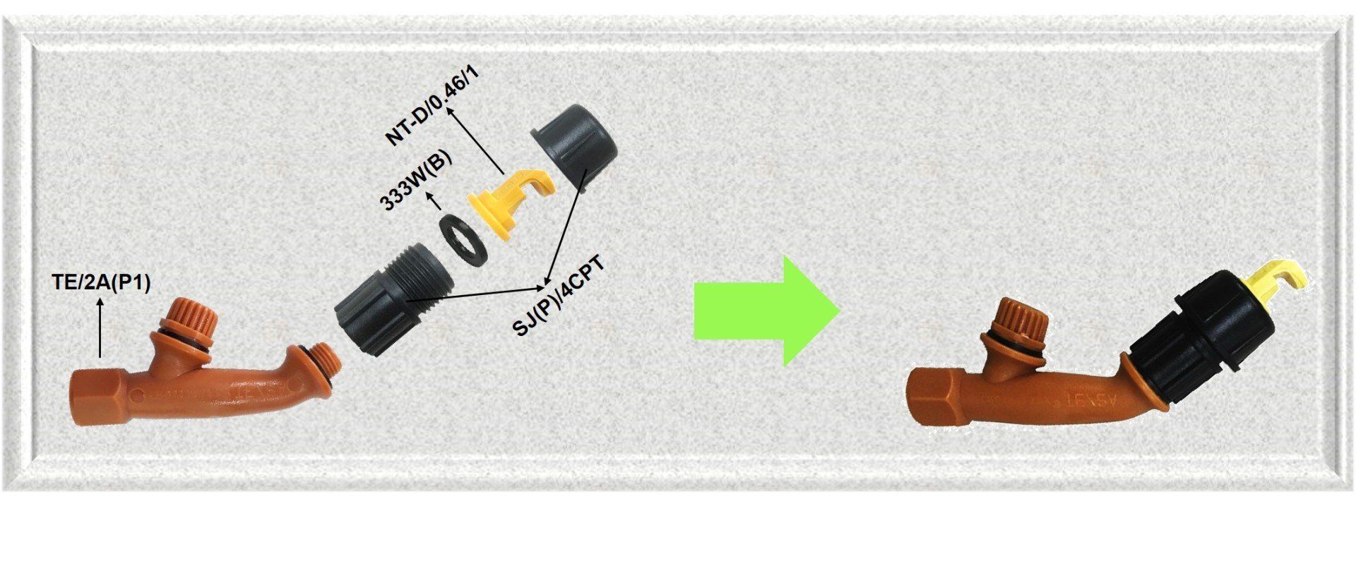 assembly deflector nozzle, assembly jun chong nozzle, pemasangan muncung jun chong, pemasangan muncung deflector.