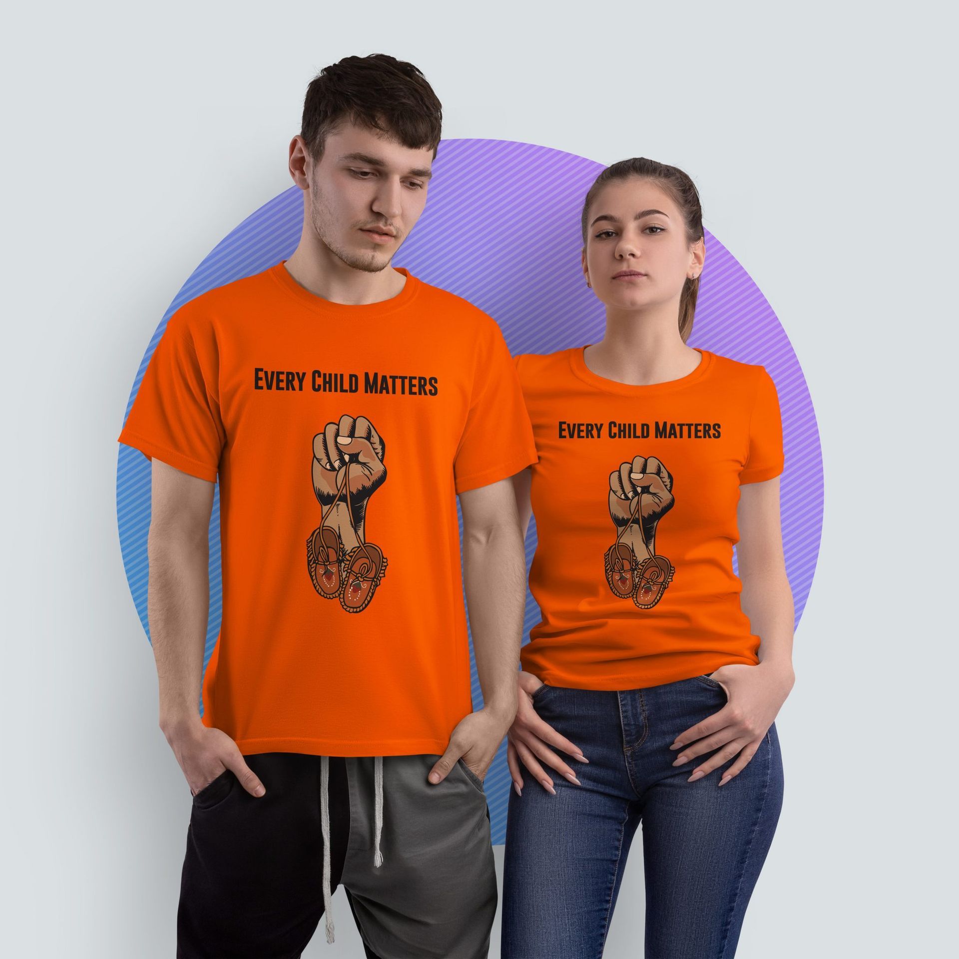 Promotional Every Child Matters orange t-shirts