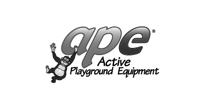 APE (Active Playground Equipment) grayscale logo