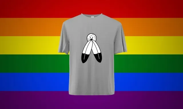 No More Stolen Sisters Flag  - Indigenous woman graphic with red painted hand print over her mouth