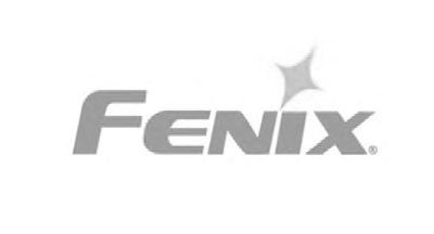 A black and white logo for fenix on a white background.