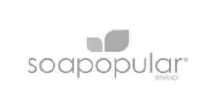 A black and white logo for soap popular brand.