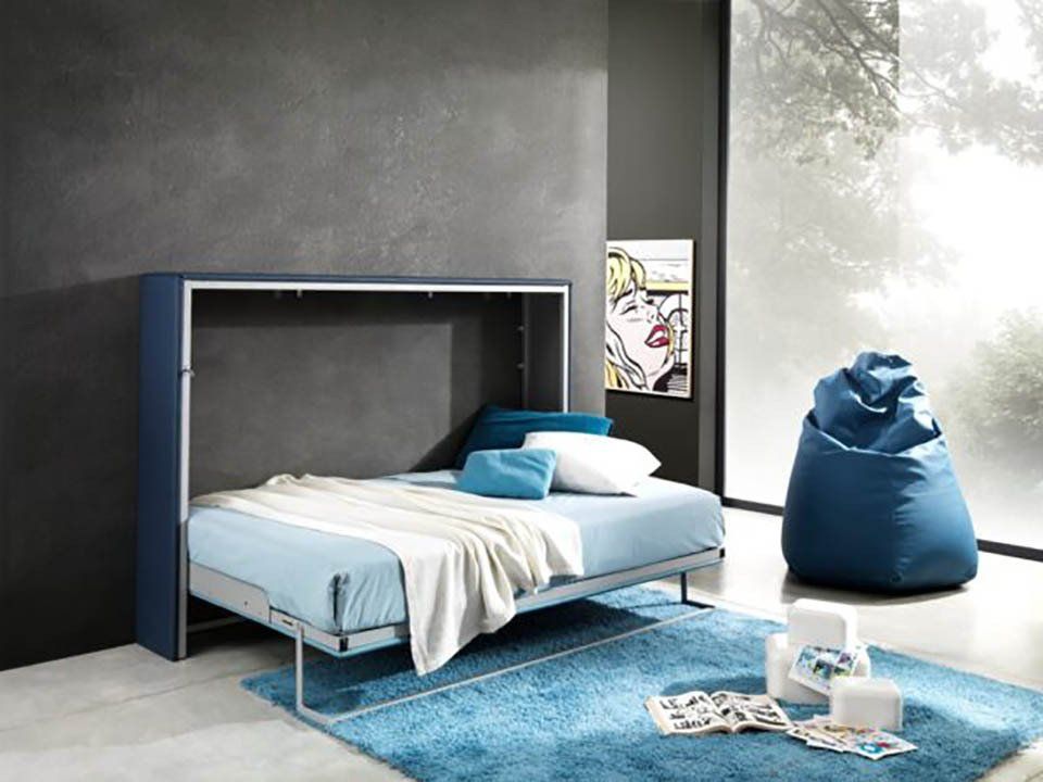 Letto a scomparsa azzurro