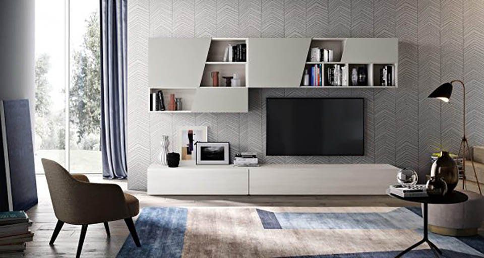 Parete soggiorno Day One bianca