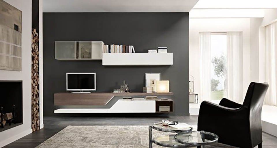 Parete soggiorno Exential due colori