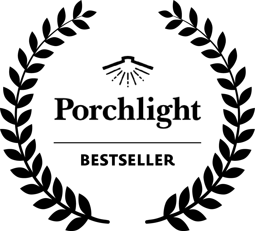 a black and white logo for porchlight bestseller
