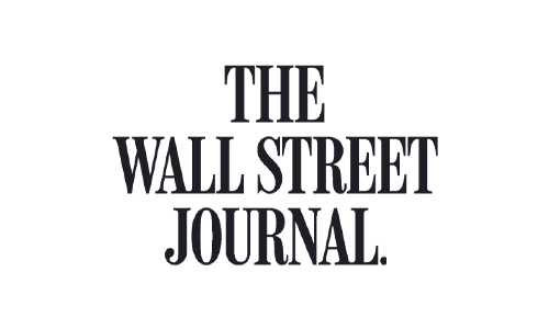 the wall street journal logo is black and white on a white background .