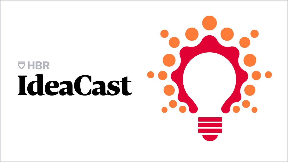 a logo for ideacast with a picture of a light bulb