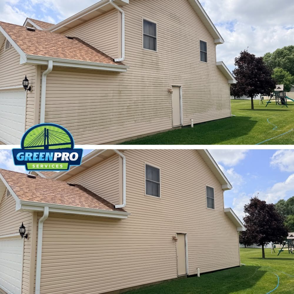 Before and After Soft Washing in Bourbonnais IL | Green Pro Services