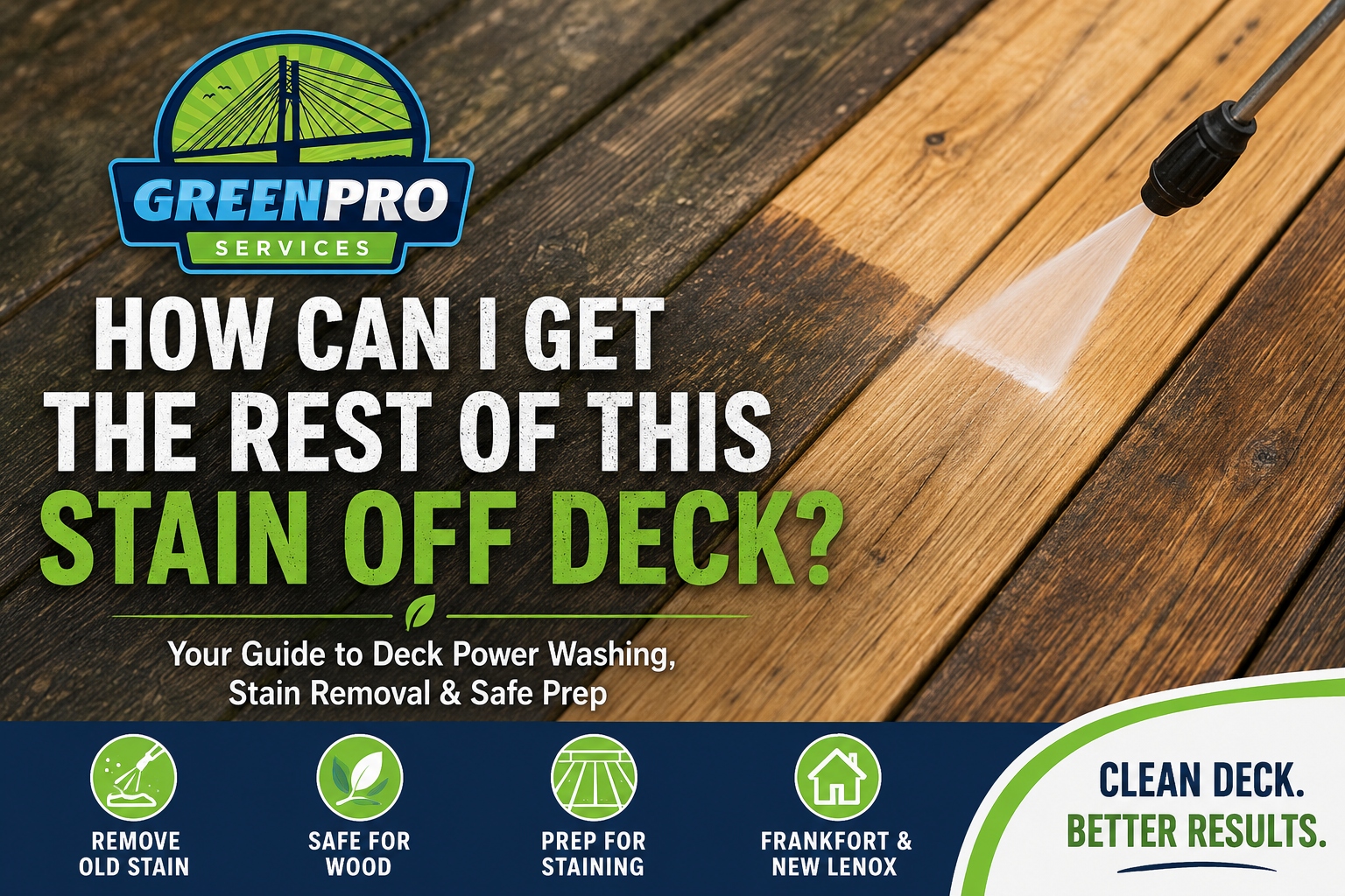 Deck Power Washing and Stain Removal Help in Frankfort and New Lenox IL