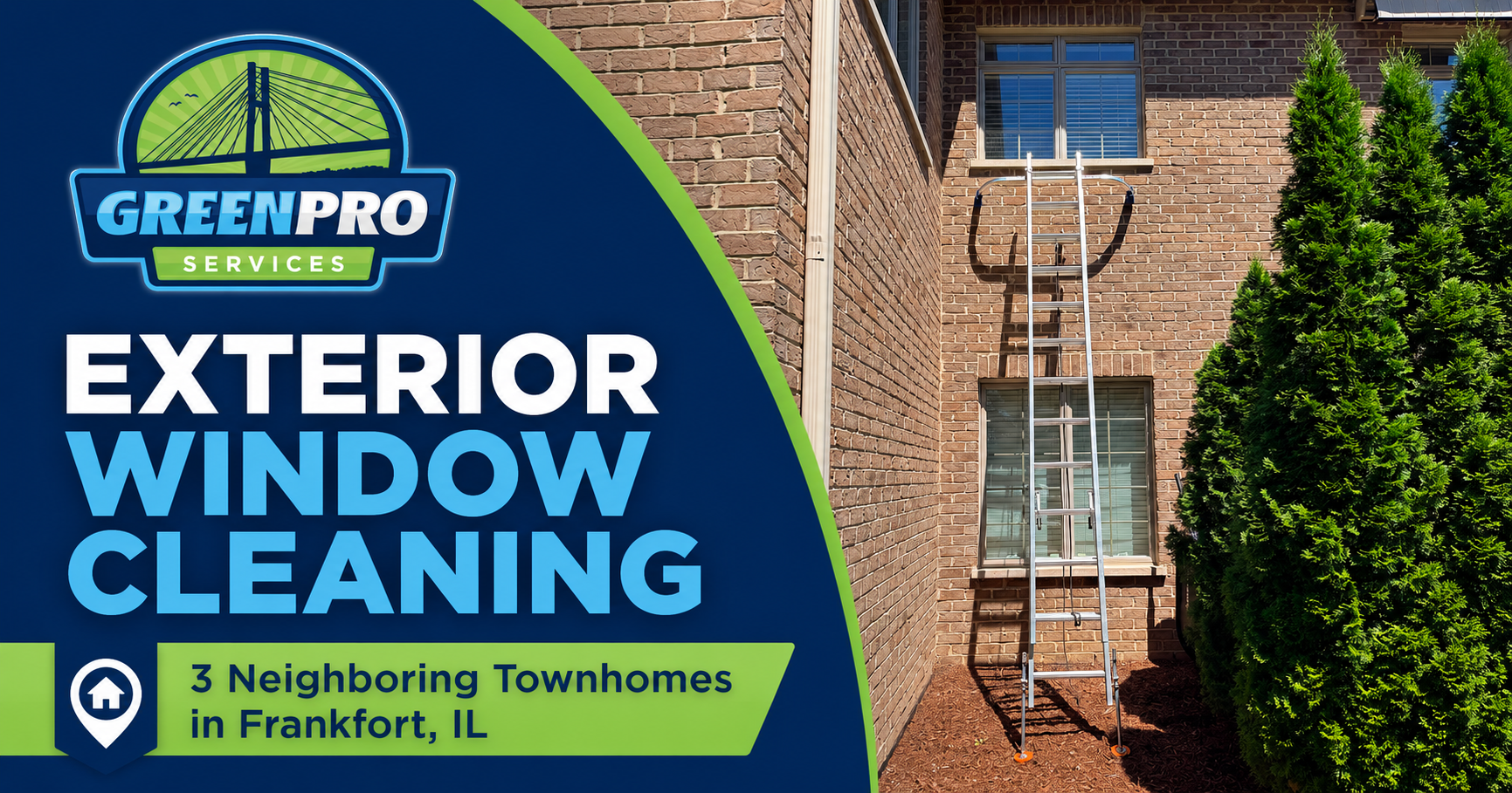 Exterior Window Cleaning in Frankfort, IL | 3 Neighboring Townhomes