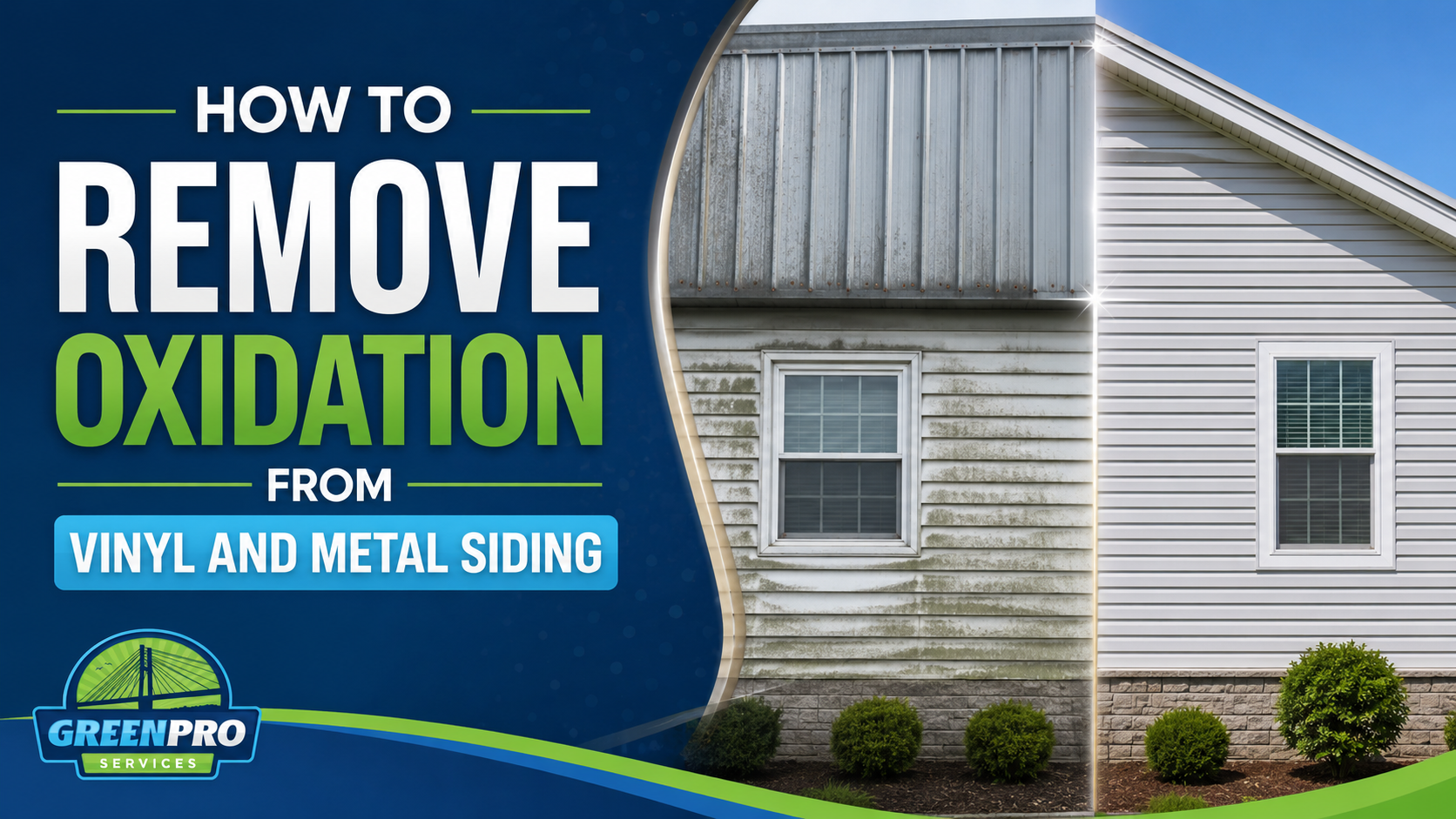 Green Pro Services removing oxidation from vinyl and metal siding in Kankakee and Will County