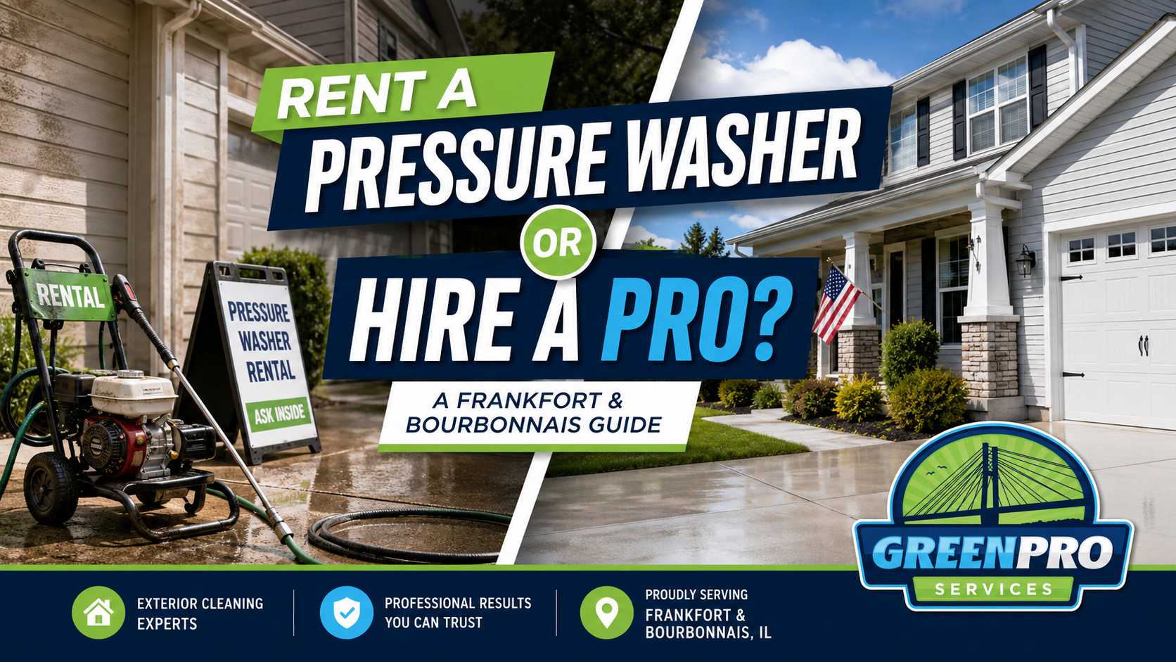 Rent a Pressure Washer or Hire a Pro? Frankfort & Bourbonnais Guide
