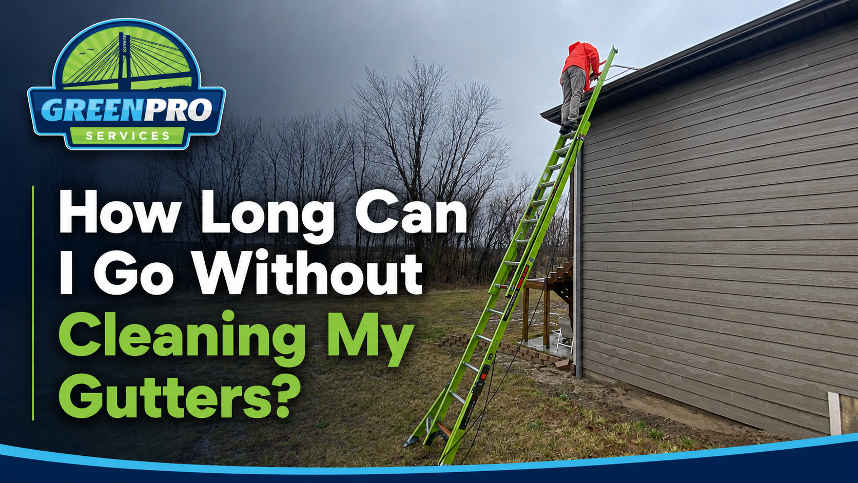 Clogged gutter before gutter cleaning service in Bourbonnais and Frankfort IL by Green Pro Services