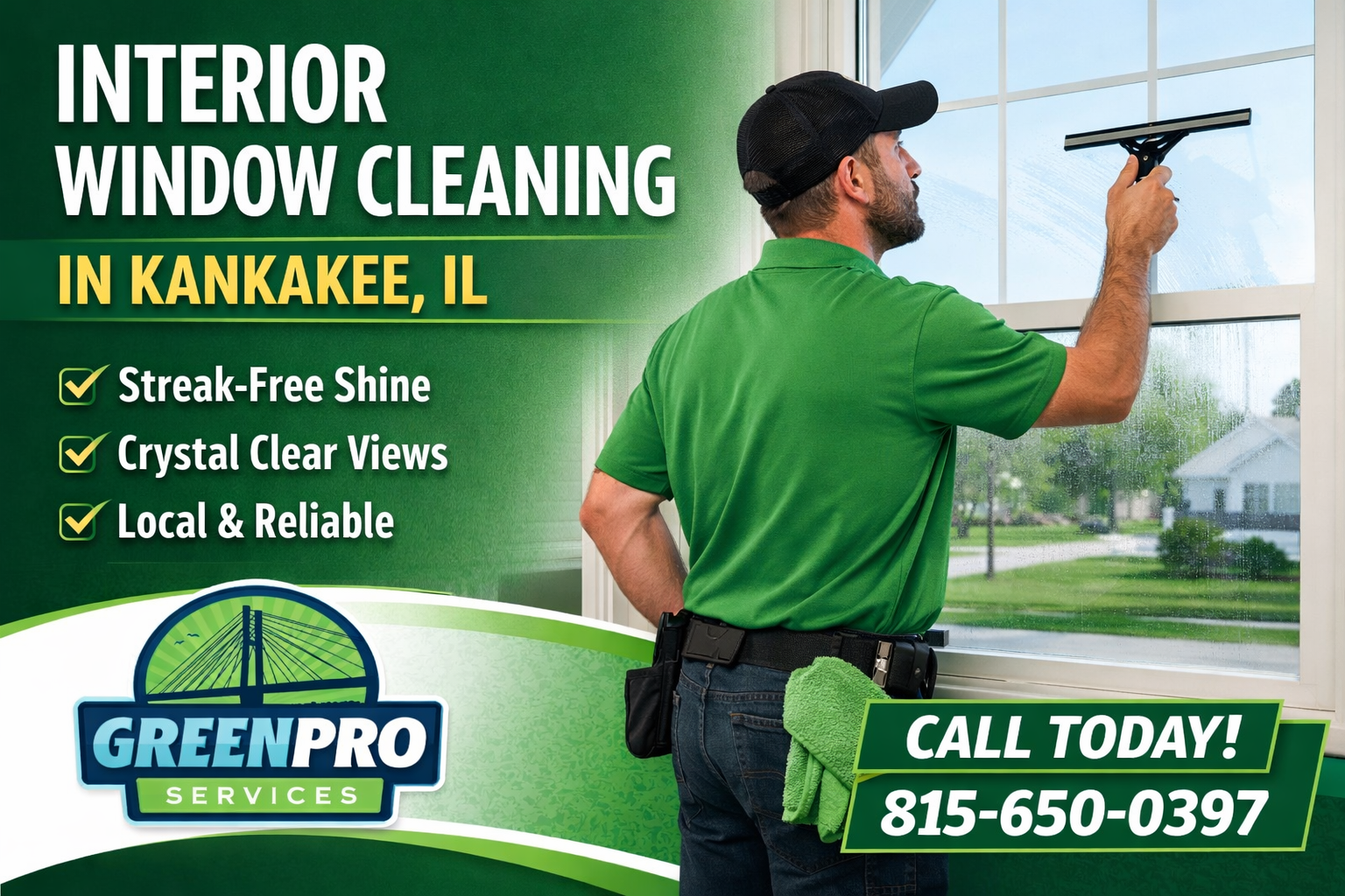 interior window cleaning in Kankakee, Illinois
