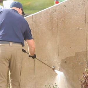 concrete wall power washing in Bradley Illinois