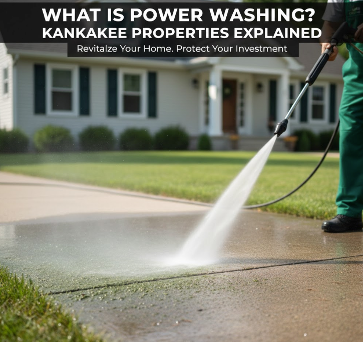Green Pro Services power washing concrete wall