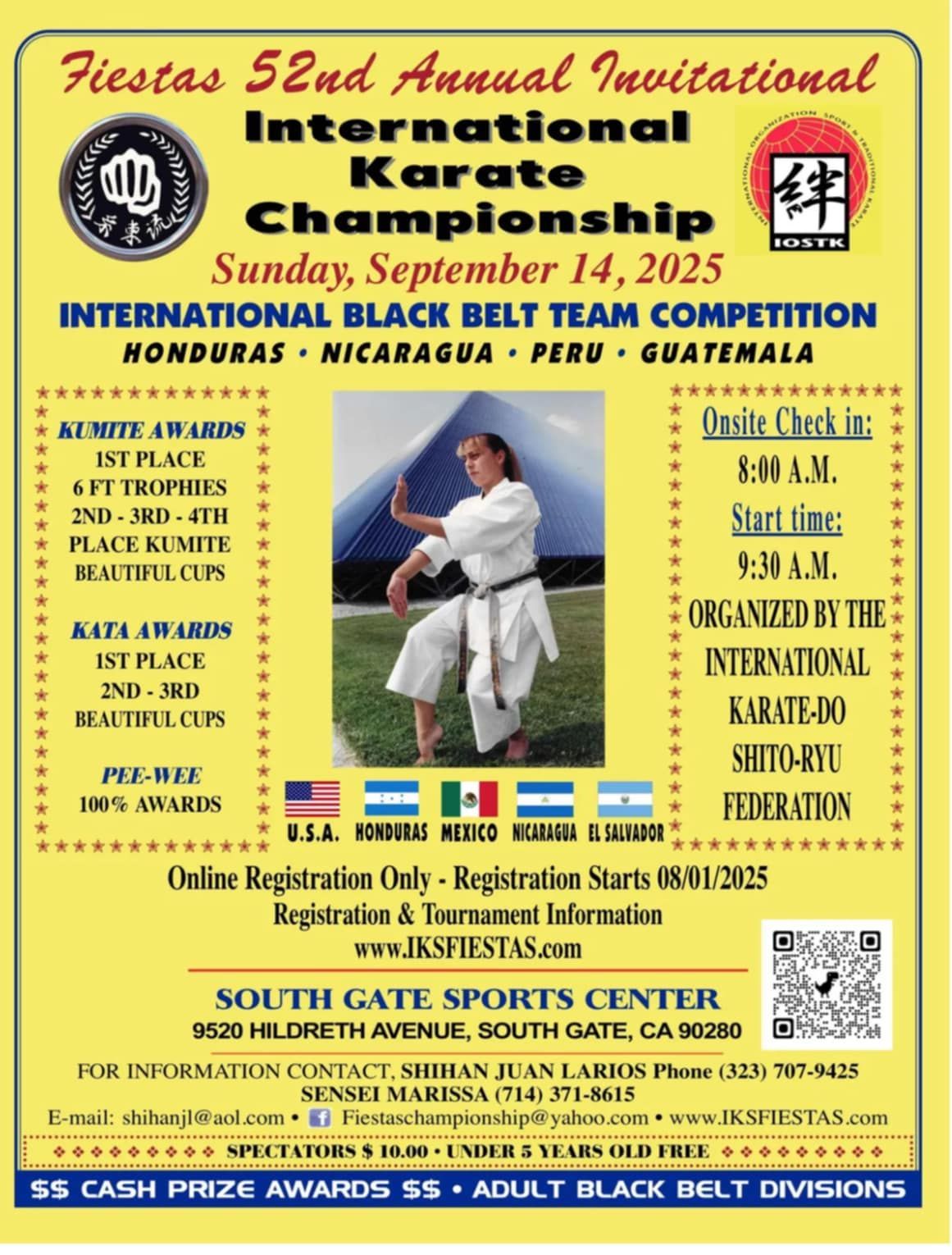 A poster for the 52nd annual international karate championship