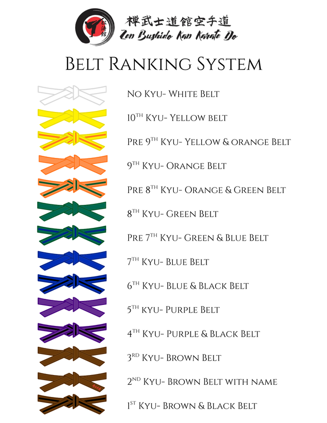 How Many Belts Are There In Karate In Order