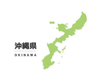 A green map of okinawa with chinese writing on it
