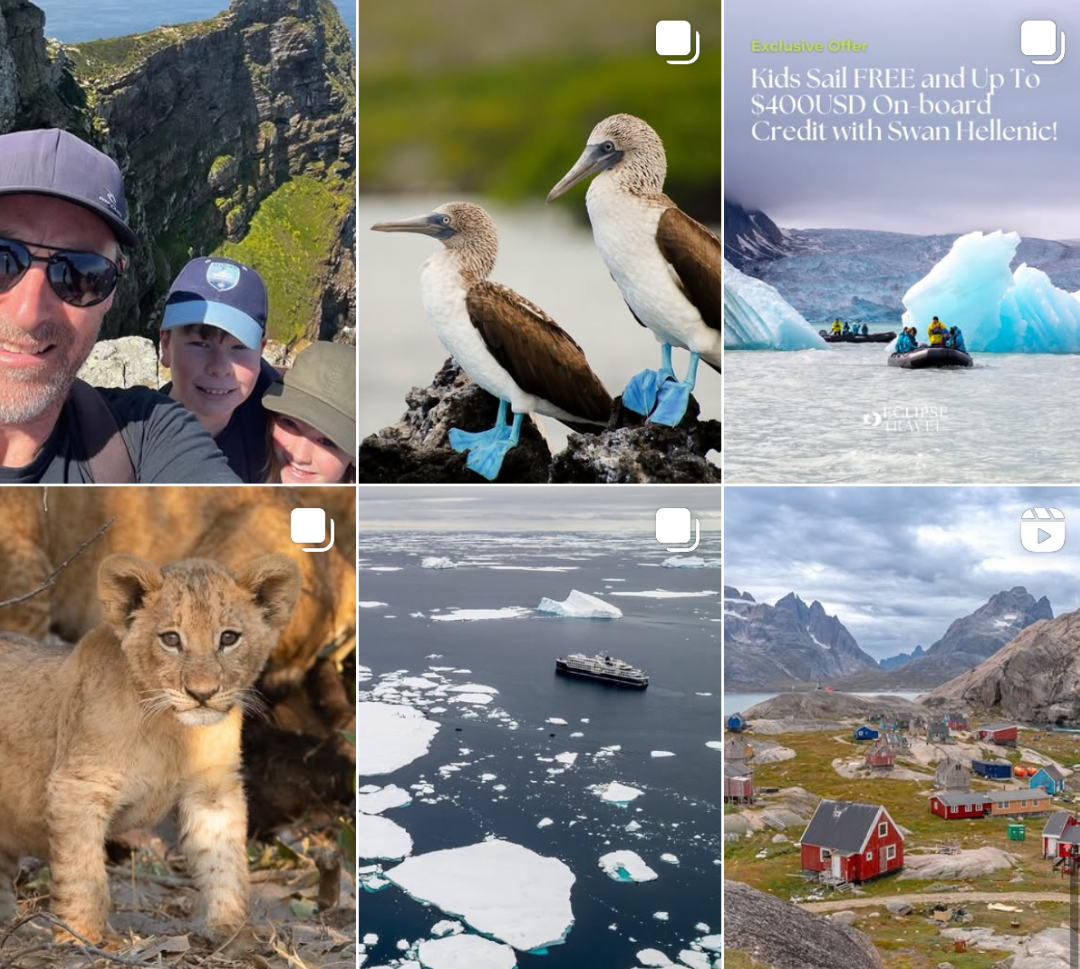 Image of the Eclipse Travel Instagram Grid view