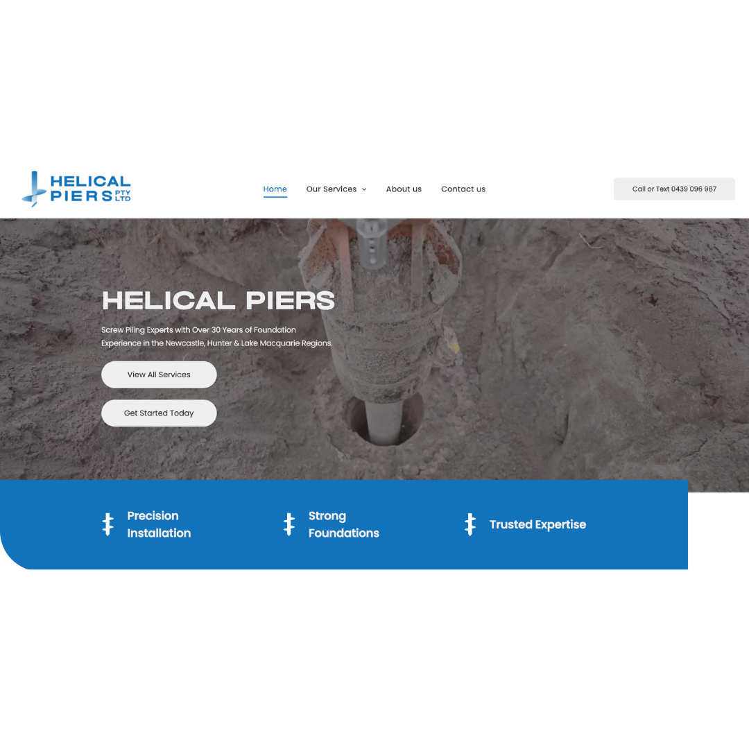 Helical Piers Website Preview