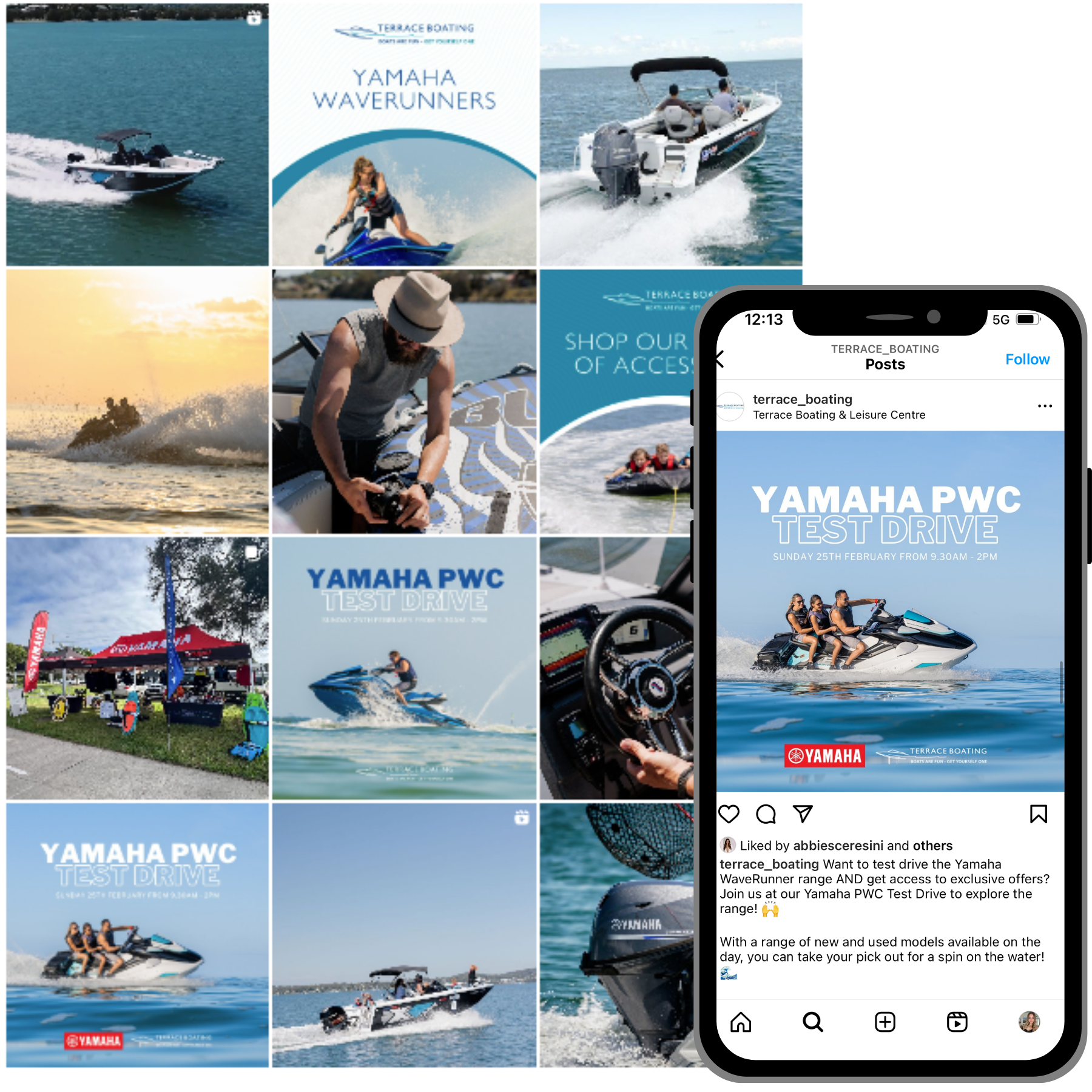 An example of Soqual's social media services for Terrace Boating. This is a screen shot of Terrace Boating's Instagram page.