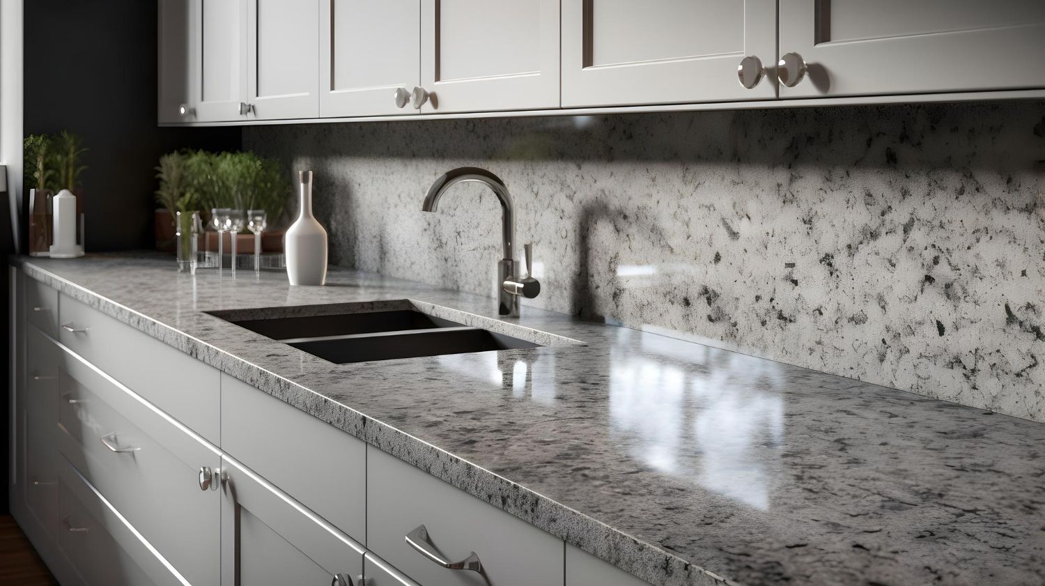A kitchen with wooden cabinets , granite counter tops , stainless steel appliances and a large island.