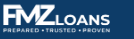 Logo for FMZ LOANS in white text on a dark blue background with the tagline 