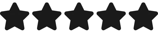 Five black stars in a row on a light background.