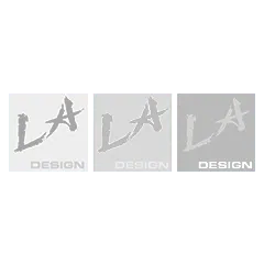 It is a logo for a company called la la design.