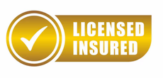 Gold badge with checkmark and text