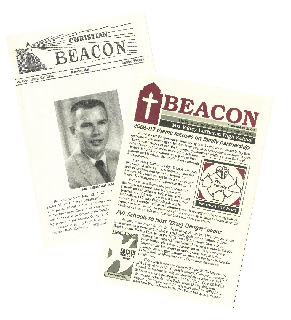 1956 and 2006 covers of the FVL BEACON