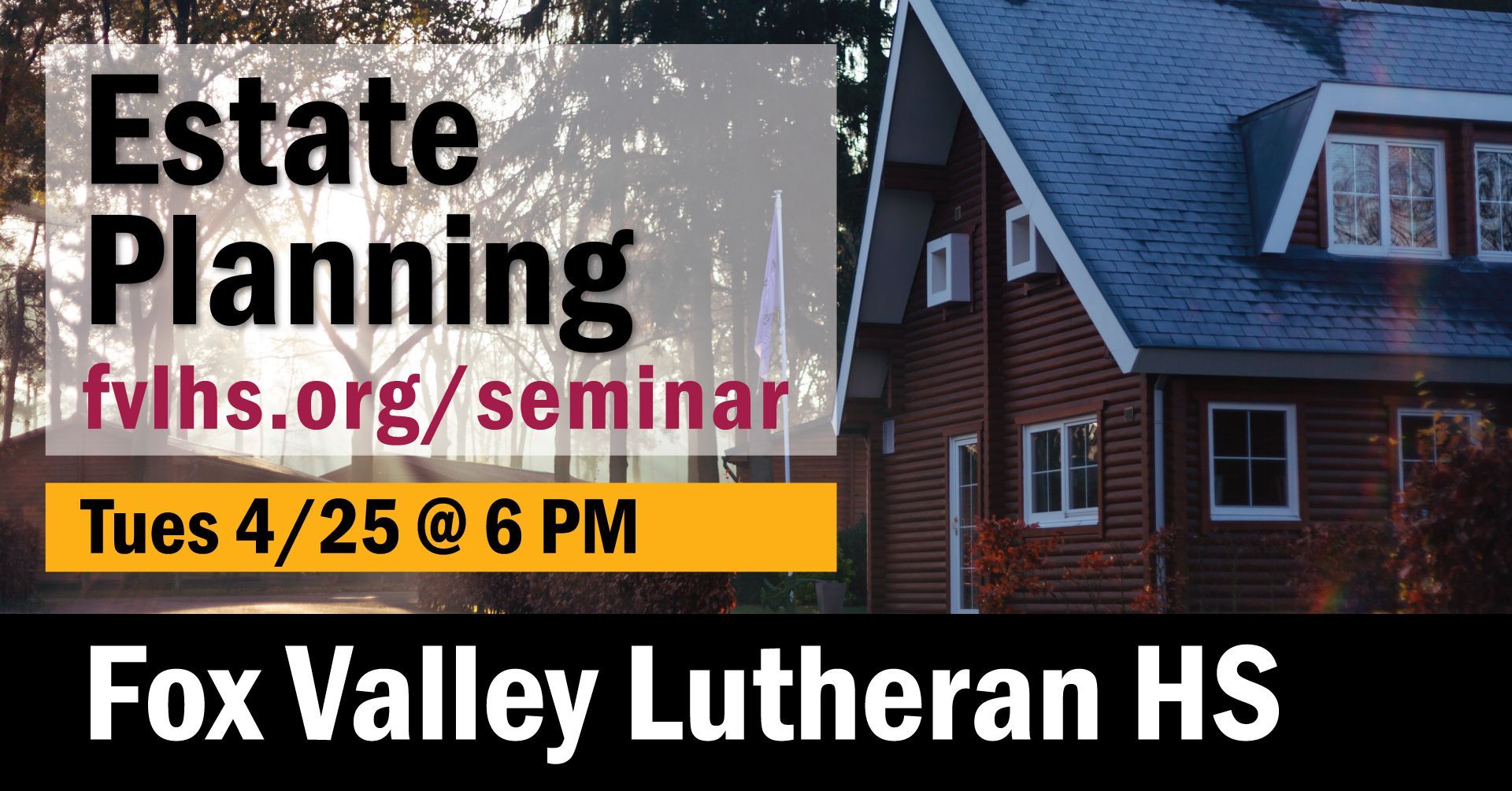 Estate Planning Seminar, Thursday, April 27, at 6 PM