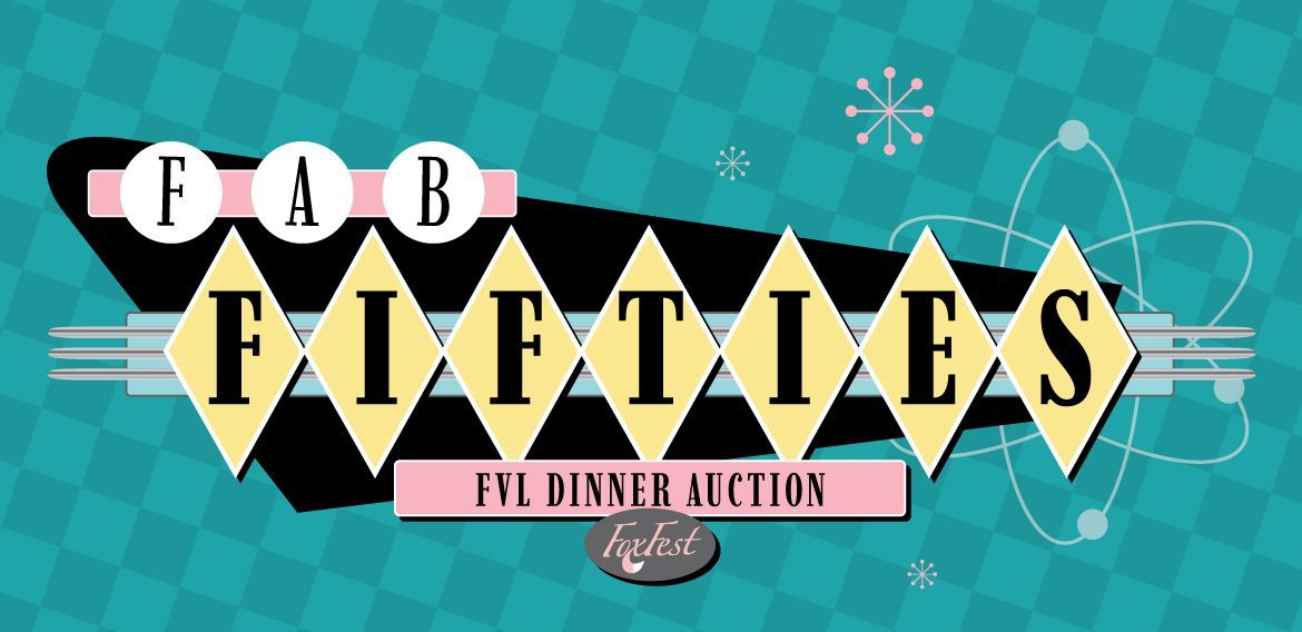 Logo for the Fab Fifties Dinner Auction event