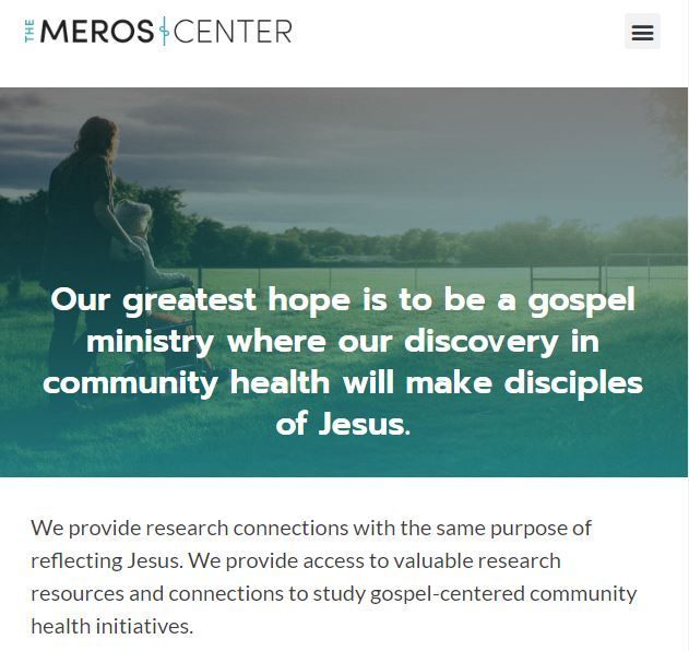 Screen shot of the Meros Center website.