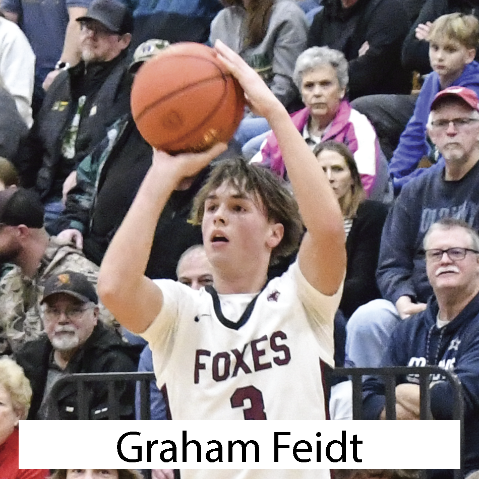 Graham Feidt shooting a basket