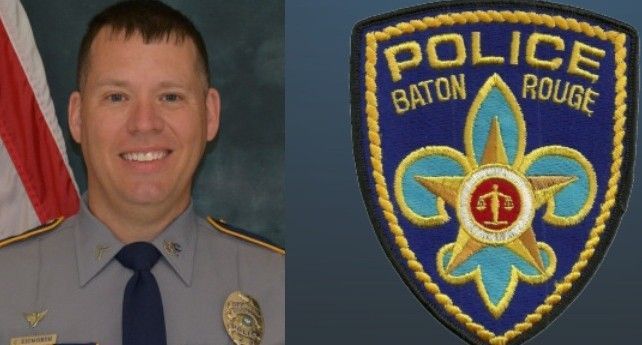 Officer in uniform with Baton Rouge Police Department badge.