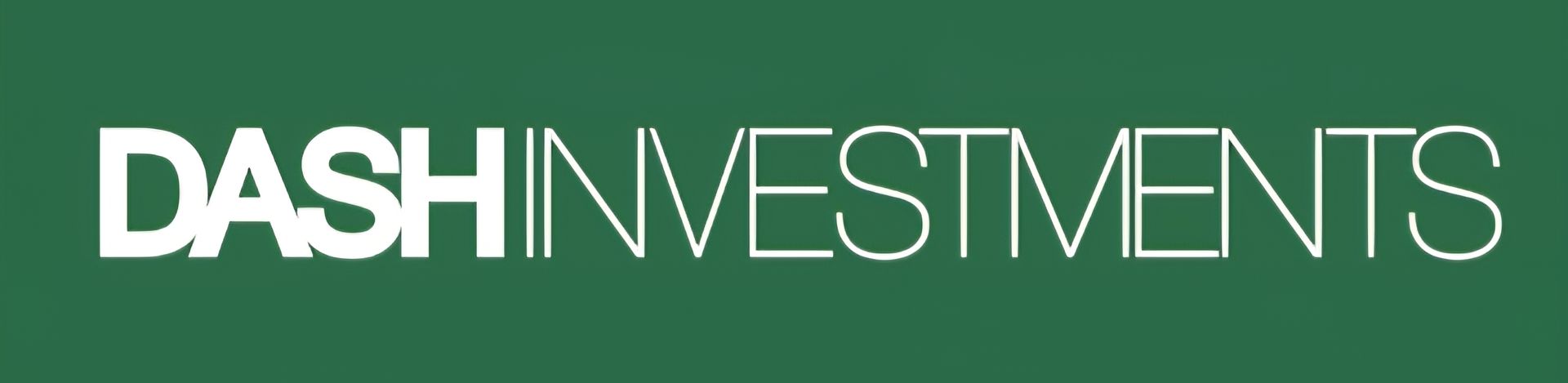 Logo for Dash Investments on a green background. The text is white.