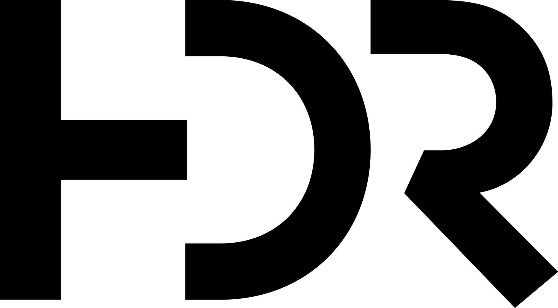 Black logo with the letters FDR.