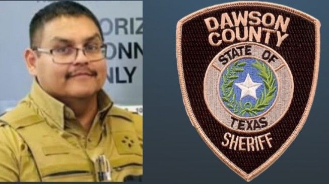 A man wearing glasses and a dawson county state of texas sheriff badge