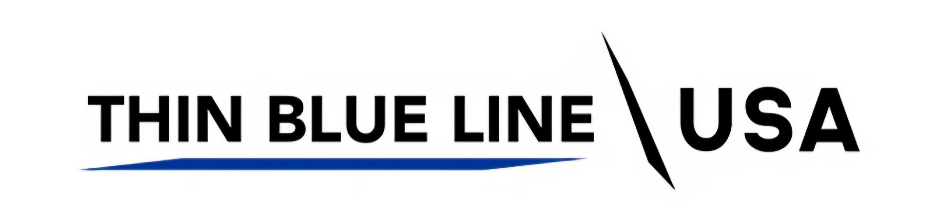 Thin Blue Line USA logo with text and a blue line.