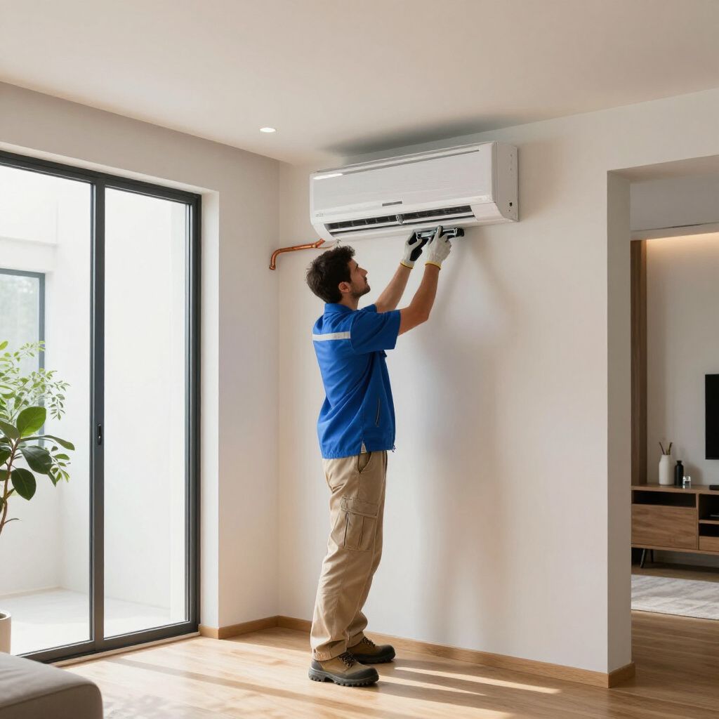 Ductless AC installation